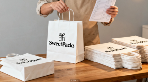 Minimalist custom paper bag design as an affordable solution for small businesses